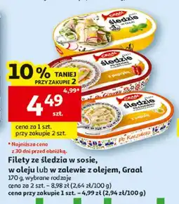 Auchan Filety ze śledzia w oleju Graal oferta