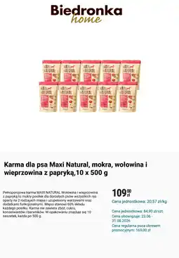 Biedronka Karma dla psa Maxi Natural, mokra, wołowina i wieprzowina z papryką oferta
