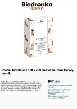 Biedronka Pościel bawełniana 160 x 200 cm Pation Home Harvey, jamniki oferta
