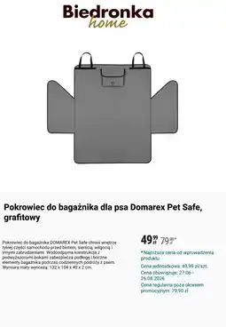 Biedronka Pokrowiec do bagażnika dla psa Domarex Pet Safe, grafitowy oferta
