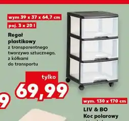 Kaufland Regał plastikowy z transparentnego tworzywa sztucznego, z kółkami oferta