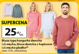Auchan Bluza typu kangurka damska lub męska, bluza damska z kapturem lub męska gładka Inextenso oferta