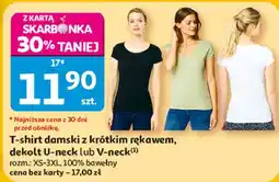 Auchan T-shirt damski z krótkim rękawem, dekolt U-neck lub V-neck Inextenso oferta