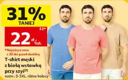 Auchan T-shirt męski z białą wstawką przy szyi Inextenso oferta