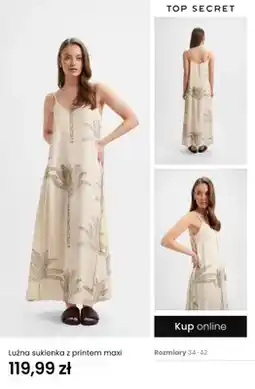 Top Secret Sukienka damska Top Secret luźna z printem maxi oferta