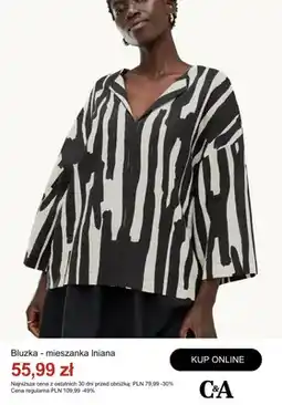 C&A Bluzka damska mieszanka lniana C&A oferta