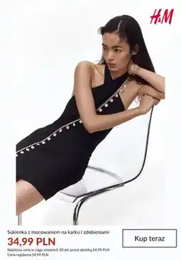 H&M Sukienka z mocowaniem na karku i zdobieniami H&M oferta