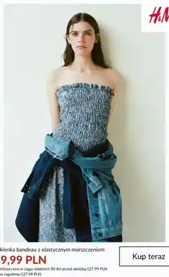 H&M Sukienka bandeau z elastycznym marszczeniem H&M oferta