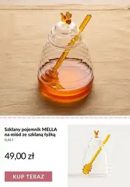 Homla Szklany pojemnik na miód ze szklaną łyżką MELLA oferta