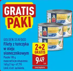ALDI GOLDEN SEAFOOD Filety z tuńczyka w oleju słonecznikowym oferta