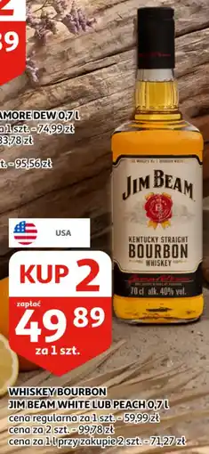 Auchan Whiskey bourbon jim beam white lub peach oferta
