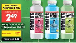 Biedronka Napój Dr Witt woda witaminowa Vitamin+ o smaku zielonego jabłka oferta