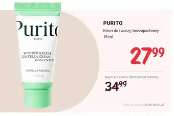 Krem do twarzy bezzapachowy Purito Wonder Releaf Centella Cream Unscented