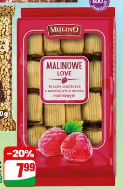 Dino Ciastka kruche z nadzieniem malinowym Mulino Malinowe Love oferta