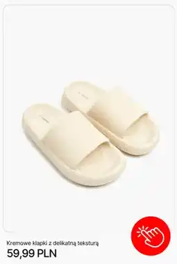Cropp Klapki Cropp kremowe z delikatną teksturą oferta