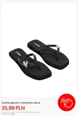 Japonki damskie Cropp czarne z motywem serca