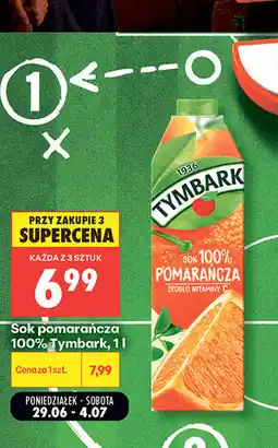 Biedronka Sok pomarańcza 100% Tymbark oferta