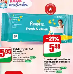 Dino Chusteczki nawilżane fresh&clean Pampers oferta