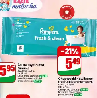 Dino Chusteczki nawilżane fresh&clean Pampers oferta