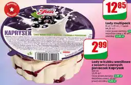 Dino Lody w kubku waniliowe z sosem z czarnych porzeczek Kaprysek oferta