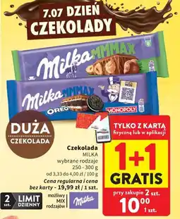 Intermarche Czekolada MILKA wybrane rodzaje oferta