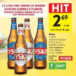 Intermarche Piwo TYSKIE wybrane rodzaje oferta