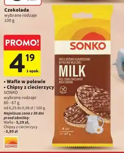 Intermarche Wafle w polewie / Chipsy z ciecierzycy Sonko oferta