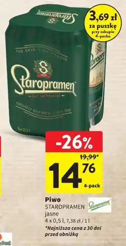 Intermarche Piwo Staropramen jasne oferta