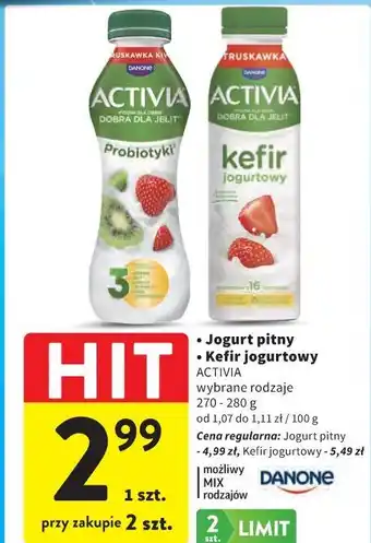Intermarche Jogurt pitny / Kefir jogurtowy ACTIVIA oferta