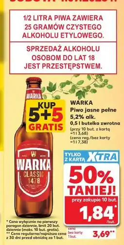Kaufland Warka Piwo jasne pełne 5,2% alk oferta