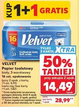 Kaufland Velvet Papier toaletowy biały, 3-warstwowy 16 szt oferta