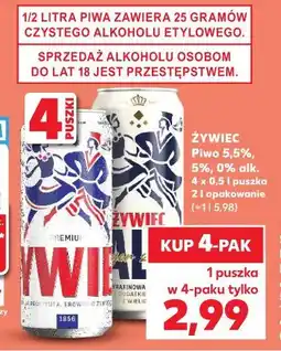 Kaufland Żywiec Piwo 5,5%, 5%, 0% alk oferta