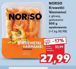 Kaufland NORSO Krewetki Vannamei z głową, gotowane oferta