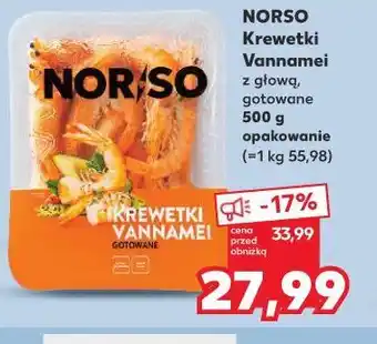 Kaufland NORSO Krewetki Vannamei z głową, gotowane oferta