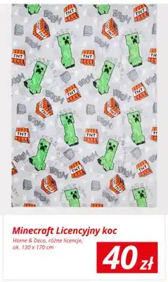 KiK Koc licencyjny Minecraft Home & Deco ok. 130x170 cm oferta