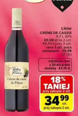 Carrefour Likier CRÈME DE CASSIS oferta