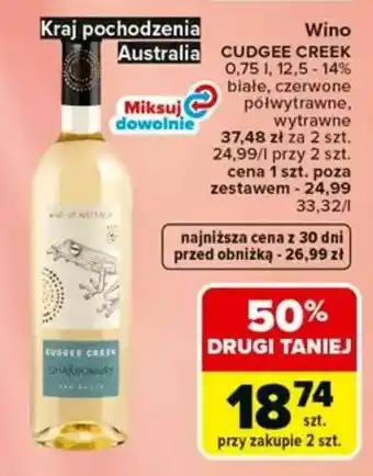 Carrefour Wino CUDGEE CREEK oferta