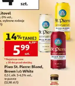 Auchan Piwo St. Pierre: Blond, Brown lub White oferta