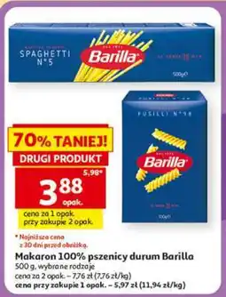 Auchan Makaron 100% pszenicy durum, Barilla oferta