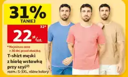 Auchan T-shirt męski z białą wstawką przy szyi oferta