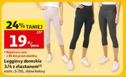 Auchan Legginsy damskie 3/4 z elastanem oferta