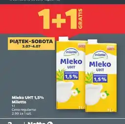 Netto Mleko UHT 1,5% Miletto oferta