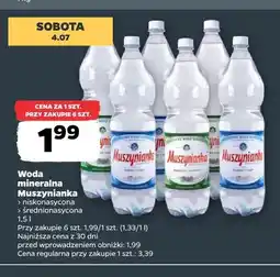 Netto Woda mineralna Muszynianka niskonasycona oferta