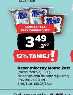 Netto Deser mleczny Monte Zott oferta