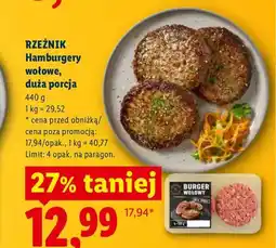 Lidl Hamburgery wołowe Rzeźnik oferta