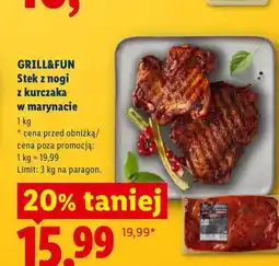 Lidl Stek z nogi z kurczaka w marynacie Grill&Fun oferta