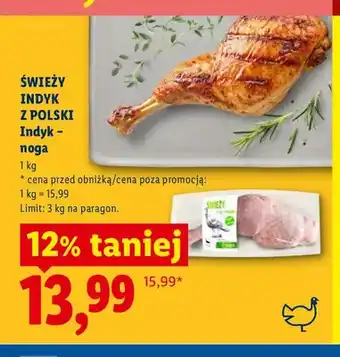Lidl Noga z indyka Świeży Indyk z Polski oferta