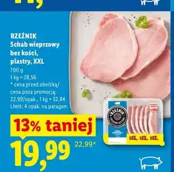 Lidl Schab wieprzowy bez kości plastry XXL Rzeźnik oferta