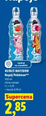 Lidl Napój Kubuś Waterrr Pokémon oferta