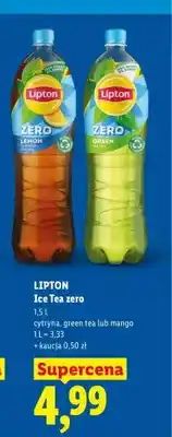 Lidl Herbata mrożona Lipton Ice Tea Zero cytryna oferta